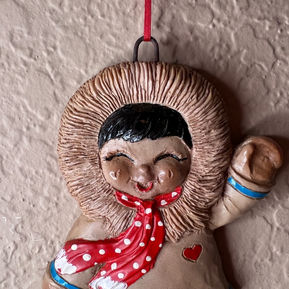 Vintage 1993 Eski Moppets Alaskan Girl Ice Skating Christmas Ornament, J. Reid - Picture 3 of 7